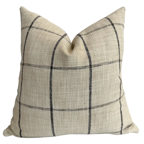 Pencil Plaid Pillow Cover (ON THE SHELF)