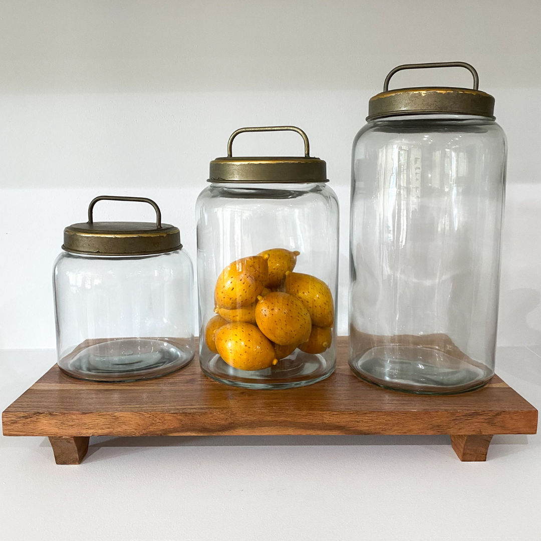 Glass Jar Set with Metal Lids
