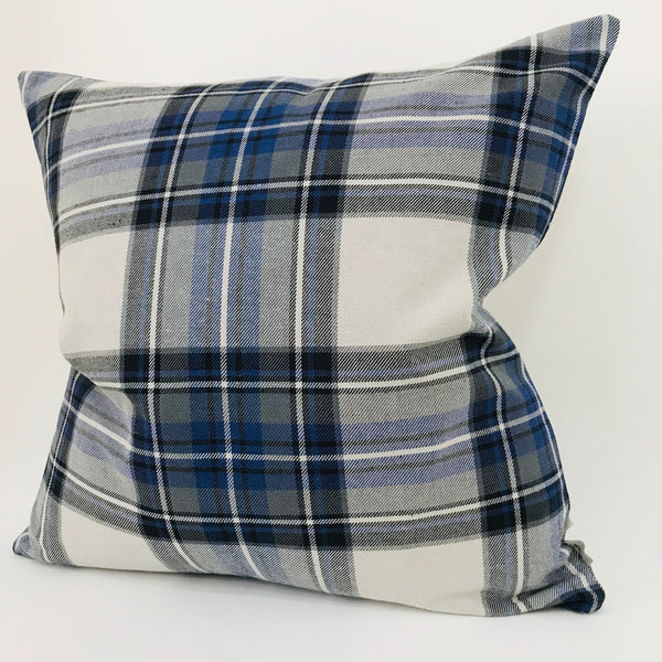 Plaid Pillow Cover, Blue Plaid Pillows, Large Plaid Pillow Design, Decorative Plaid Pillows, Designer Plaid Pillows, Hackner Home Pillows, Hackner Home decor, Boy's Room pillows, Pillow shams, Plaid Cushion Covers, Celtic Pillow Covers, Celtic Tartan Pillows, Man Cave Pillows
