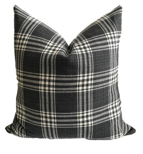 Black Tartan Pillow Cover