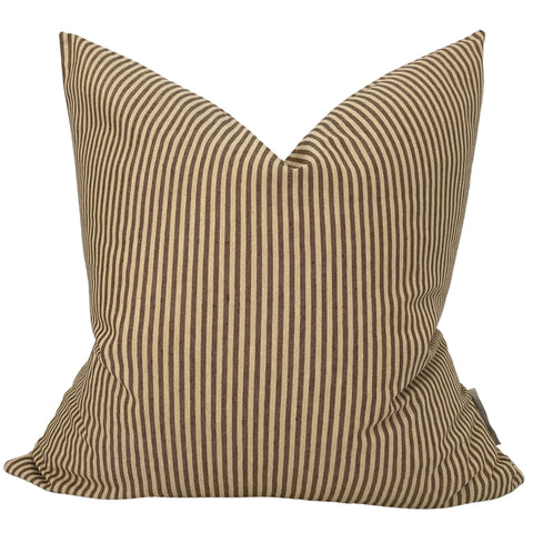 Tea Stained Ticking Pillow Cover